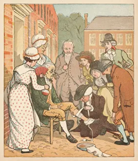 Neighbours Dressing the Good Man of Islington's Bite Print, 1879