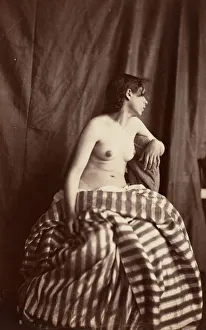 Albumen Silver Print Art Prints: [Nude Study], 1853-54. Creator: Eugene Durieu