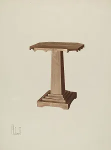 American Decorative Arts Prints: Octagonal Table, c. 1941. Creator: Peter C. Ustinoff
