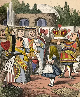 Off with her head! Alice and the Red Queen, 1889. Artist: John Tenniel Off with her head! Alice and the Red Queen, 1889. Artist: John Tenniel