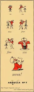 Cigarette Smoking Man Prints: One, two, three, four, five, six, seven - Abdulla No7, 1947