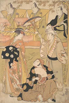 Onoe Matsusuke I as an Oiran Stands at the Left, Talking to Nakamura Nakazo I as a Sam Onoe Matsusuke I as an Oiran Stands at the Left, Talking to Nakamura Nakazo I as a Sam