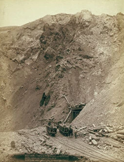 Narrow Gauge Collection: Open cut in the great Homestake mine, at Lead City, Dak, 1888. Creator: John C. H. Grabill