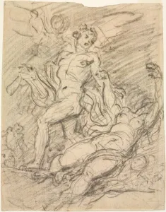 Jean Honore Fragonard Paintings Prints: Orpheus and Eurydice (recto), c. 1761. Creator: Jean-Honore Fragonard (French, 1732-1806)