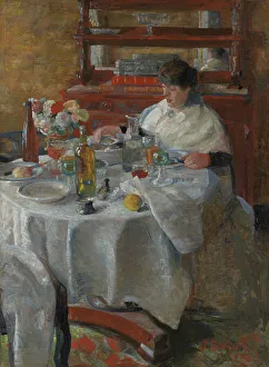 White Wine Still Life Prints: The Oyster Eater, 1882. Creator: James Ensor