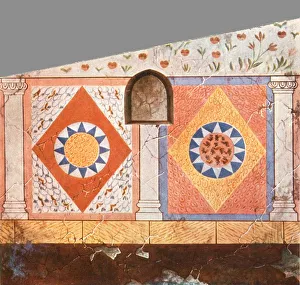 Print of painted decoration in the Stasovsky Crypt, Kerch