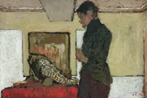 Oil On Canvas Artists Prints: The painter Maximilien Luce in his studio, c1899. Creator: Vuillard, Edouard (1868-1940)