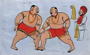 Indian Heritage Images Prints: A pair of wrestlers. Creator: Unknown