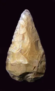 Prints of Paleolithic hand-axe of the Acheulian type, from Swakscombe, Kent. From the British Museums collection Swanscombe And Greenhithe Prints: Acheulian Hand-Axe Print