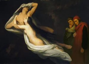Paolo and Francesca, 1854. Artist: Scheffer, Ary (1795-1858) Paolo and Francesca, 1854. Artist: Scheffer, Ary (1795-1858)