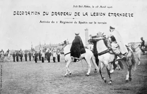 Parading of the flag of the French Foreign Legion, Sidi Bel Abbes, Algeria, 28 April 1906 Parading of the flag of the French Foreign Legion, Sidi Bel Abbes, Algeria, 28 April 1906