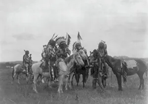 The Parley, c1908 Print: Dakota Men on Horseback