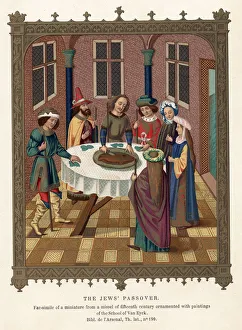 Print of Passover from a 15th century missal miniature