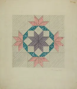 Vintage Patchwork Quilt Pattern Print