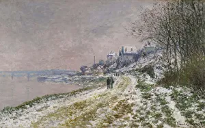 Monet Winter Landscape Prints: The Path Toward Epinay, Snow Effect, 1875. Artist: Monet, Claude (1840-1926)