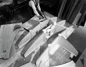 South Yorkshire History Prints: Pattern maker, Wombwell Foundry, South Yorkshire, 1963. Artist: Michael Walters