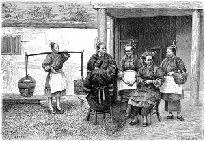 People of the Fokien province, China, 1895.Artist: Hildibrand People of the Fokien province, China, 1895.Artist: Hildibrand