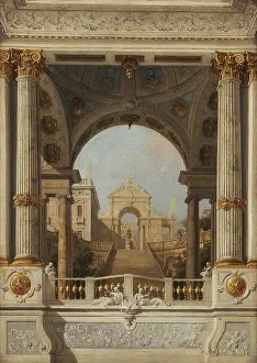 Fine Art Landscape Images Prints: Perspective View (Stage design), c1720-1730. Creator: Canaletto (1697-1768)