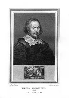 Pietro da Cortona, Italian Baroque era painter, (1825).Artist: John Corner Pietro da Cortona, Italian Baroque era painter, (1825).Artist: John Corner