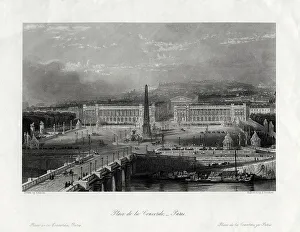 Place de la Concorde, Paris, France, 1875. Artist: J Saddler Place de la Concorde, Paris, France, 1875. Artist: J Saddler