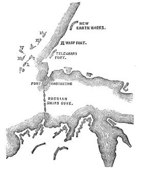 Plan of the Attack at 5.30pm, Crimean War Print, 1854