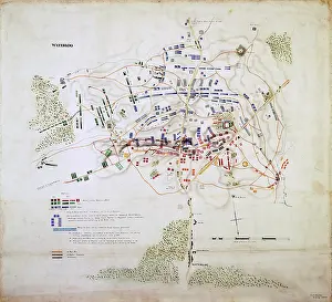 Print of the Waterloo Battlefield Map