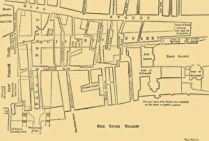 River Thames Geography Prints: Plan of a Portion of Westminster Between 1734 and 1748 - Before the Erection of