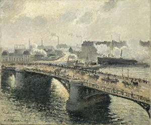 Pont Boieldieu in Rouen, sunset, misty weather, 1896 Pont Boieldieu in Rouen, sunset, misty weather, 1896