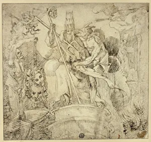 Catholic Religious Imagery Prints: Pope Embraced by Devil, n.d. Creator: Unknown