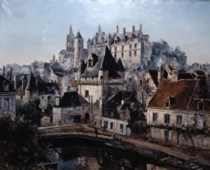 The Port of Cordelieres and Castle Loches, 1891. Artist: Emmanuel Lansyer The Port of Cordelieres and Castle Loches, 1891. Artist: Emmanuel Lansyer