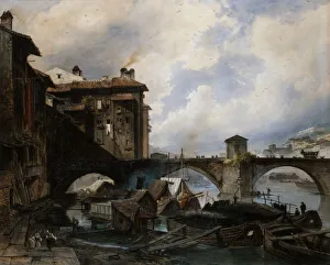 The Port of Lyon, 1830. Artist: Louis Etienne Watelet The Port of Lyon, 1830. Artist: Louis Etienne Watelet