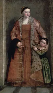 Portrait of Countess Livia da Porto Thiene and her Daughter, c1551. Artist: Paolo Veronese Portrait of Countess Livia da Porto Thiene and her Daughter, c1551. Artist: Paolo Veronese