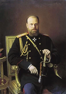 Alexander Alexandrovich Romanov Collection: Portrait of the Emperor Alexander III, 1886. Artist: Ivan Kramskoy