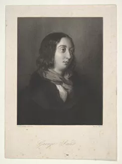 Amandine Aurore Lucie Collection: Portrait of George Sand, 1837. Creator: Luigi Calamatta