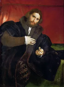 Portrait of a Man with a golden animal claw (Leonino Brembate) Portrait of a Man with a golden animal claw (Leonino Brembate)