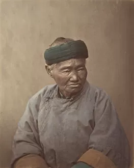 Albumen Silver Print From Glass Negative With Applied Colour Collection: [Portrait of an Old Chinese Woman], 1870s. Creator: Baron Raimund von Stillfried
