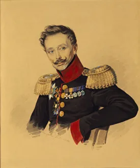 Portrait of Prince Fyodor Fyodorovich Gagarin (1786-1863), 1830s. Artist: Hampeln, Carl, von (1794-after 1880) Portrait of Prince Fyodor Fyodorovich Gagarin (1786-1863), 1830s. Artist: Hampeln, Carl, von (1794-after 1880)