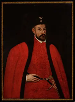 Prints of Portrait of Stephen Báthory (1533-1586), between 1550-1650 Lithuania Prints: Print of a 16th-century man in regal attire