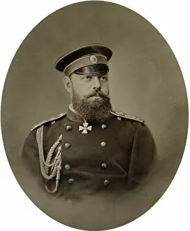 Alexander Alexandrovich Romanov Collection: Portrait of Tsar Alexander III of Russia, early 1890s. Artist: Charles Bergamasco