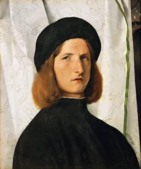 Portrait of a Young Man against a White Curtain Portrait of a Young Man against a White Curtain