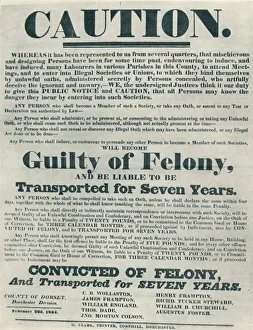 Posters warning those guilty of illegal oaths were liable to deportation, (1834), 1934 Posters warning those guilty of illegal oaths were liable to deportation, (1834), 1934
