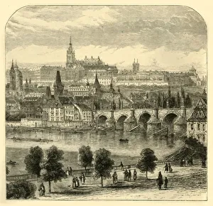 Monochrome Cityscape Photography Prints: Prague, 1881. Creator: Unknown
