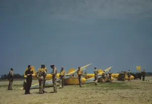 World War II Aviation Images Prints: Preparing for take-off at the glider pilot training program