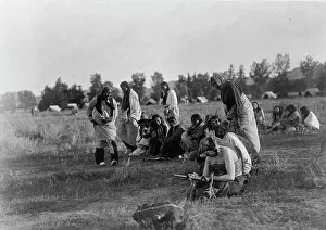 Native American Rituals Prints: Priests passing before the pipe-Cheyenne, c1910. Creator: Edward Sheriff Curtis