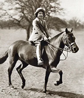 Princess Elizabeth riding her pony in Winsor Great Park, 1930s Princess Elizabeth riding her pony in Winsor Great Park, 1930s
