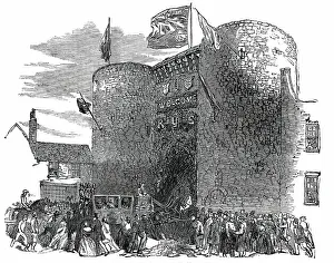 Victorian Era Celebrations Prints: The Procession at the Old Gate, Rye, 1850. Creator: Unknown