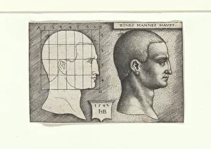 Renaissance Art Images Prints: Profile study of a man's head, 1542. Creator: Beham, Hans Sebald (1500-1550)