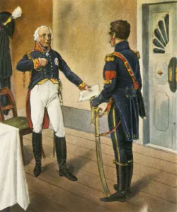Prussian General Courbiere and French Envoy Savary, 1807 Print