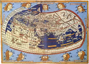 Ptolemy World Map Print, 1467 - Biblioteka Narodowa