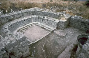 Public latrines and wash basin in Dougga, 2nd century BC Public latrines and wash basin in Dougga, 2nd century BC